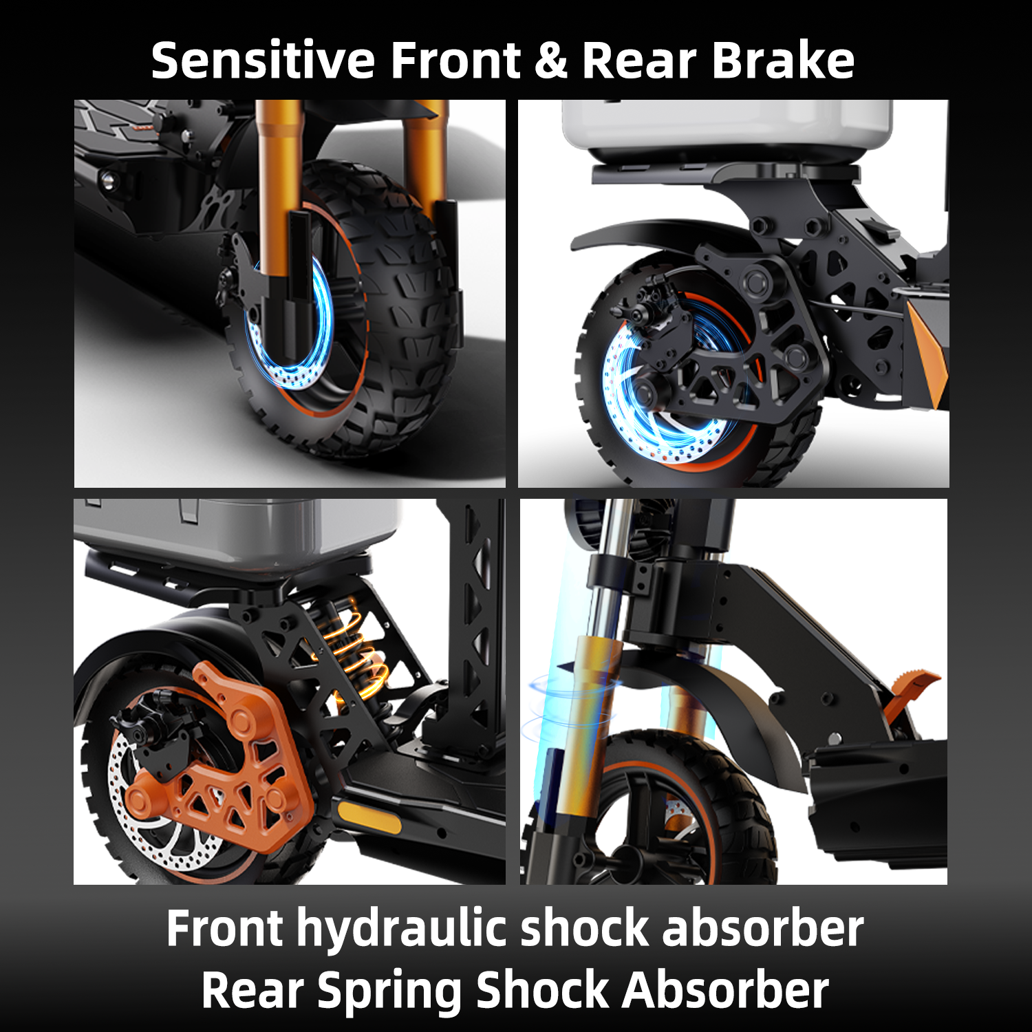 Glidezone M5 Pro Foldable All-Terrain Electric Scooter for Adults, 1600W Rear Motor, 998Wh Lithium Battery